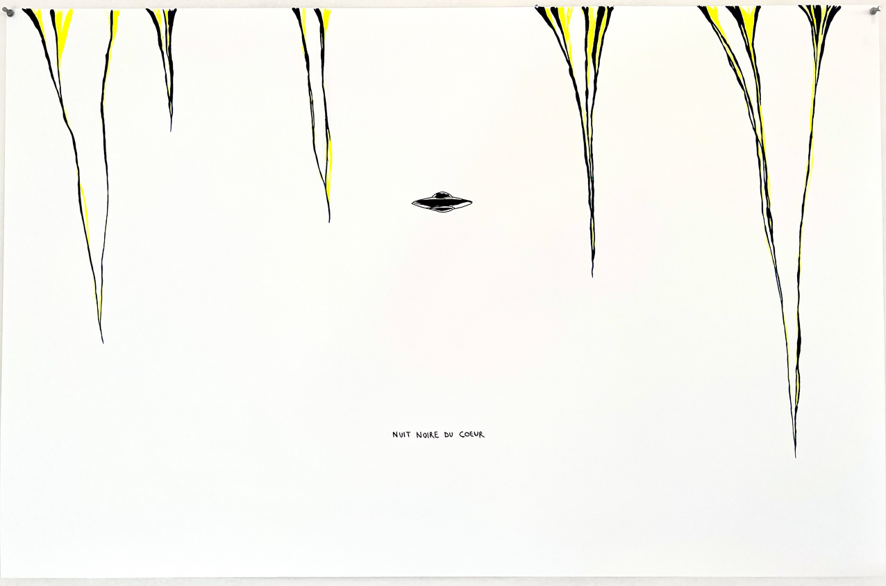 ink gel on paper, 2025, 26" x 40"