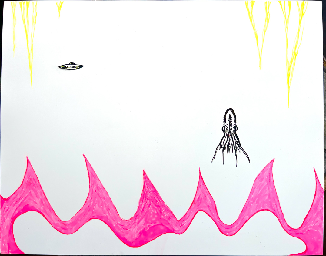 ink gel on paper, 2025, 11" x 14"